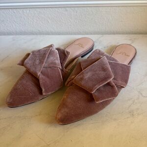 J. Crew Velvet Mules in Dusty Rose
